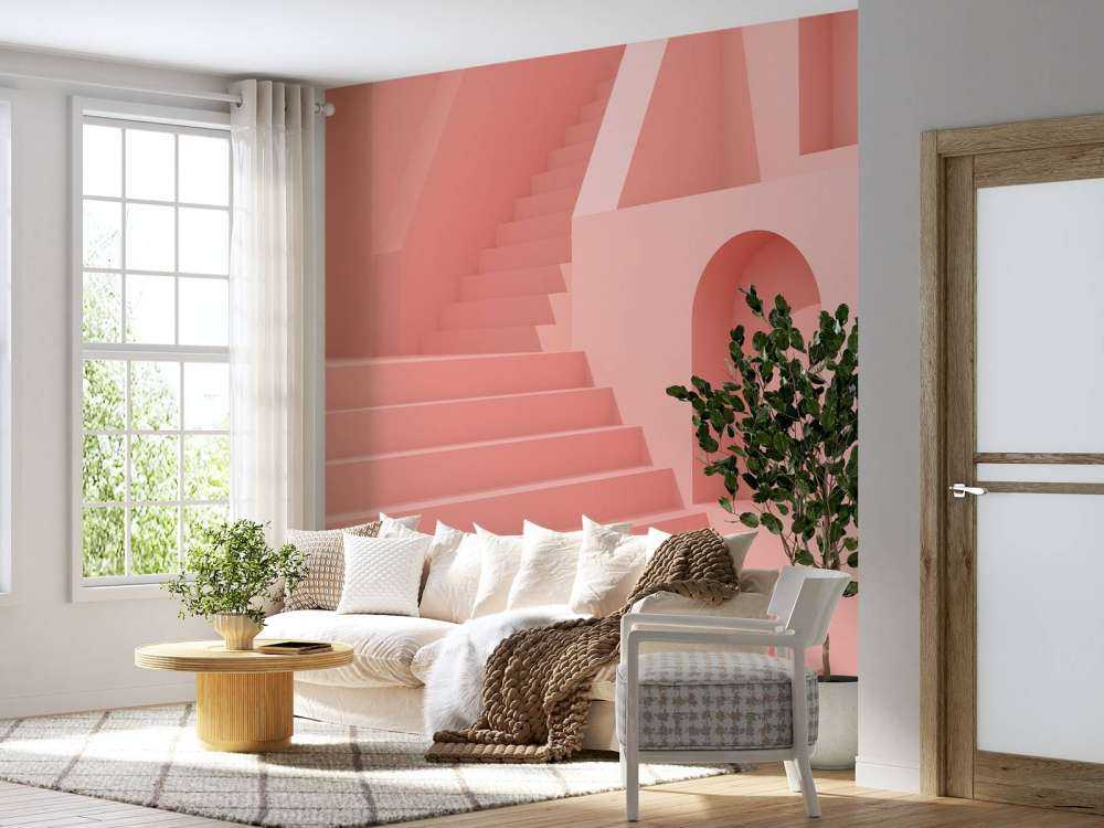 Bâtiment abstrait rose