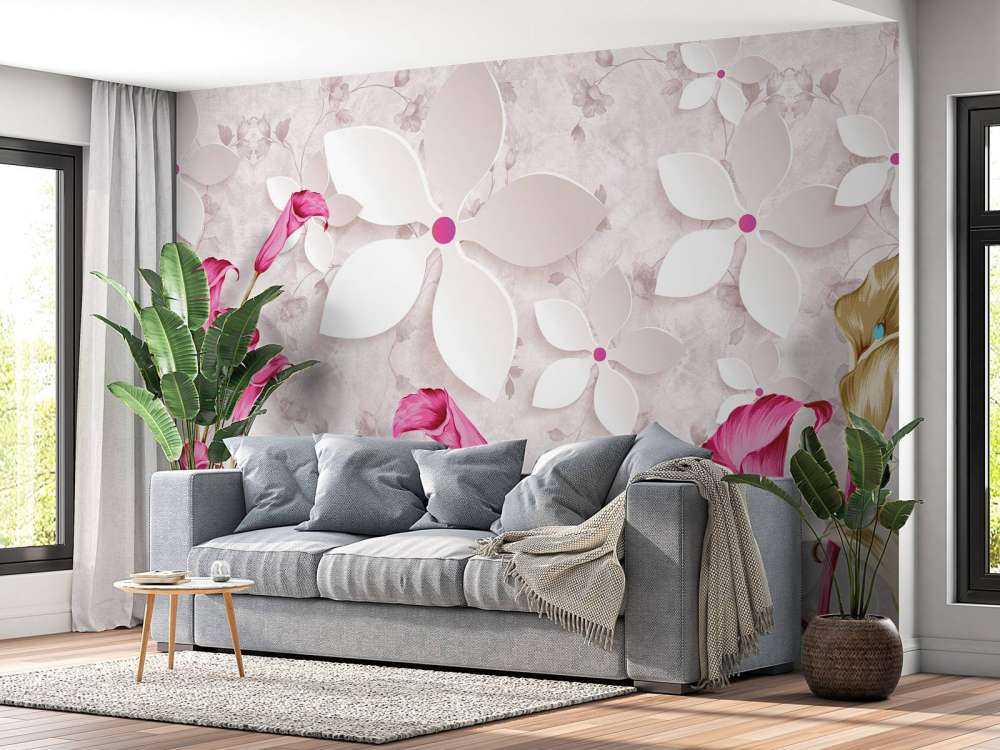 Fleurs roses et blanches