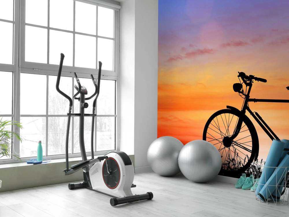 Vélo vintage au coucher du soleil