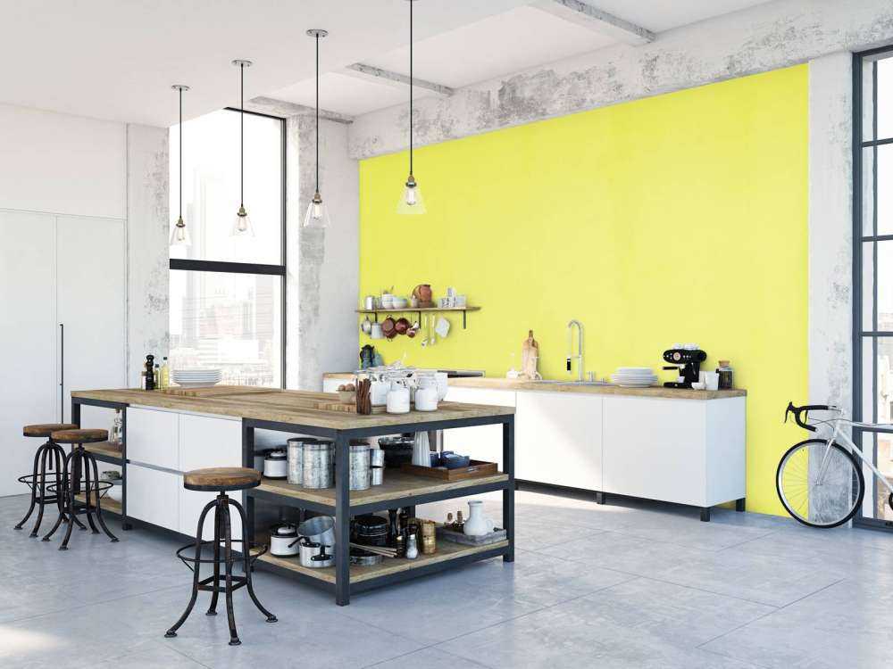 Béton jaune citron vert