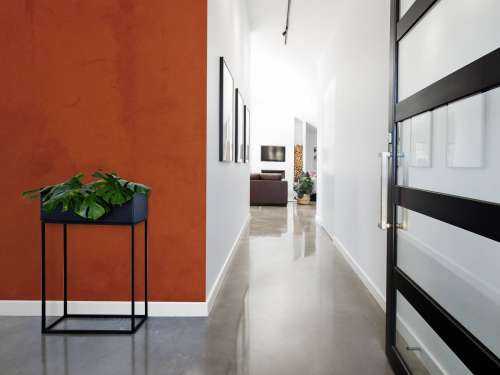 Béton rouge cuivré