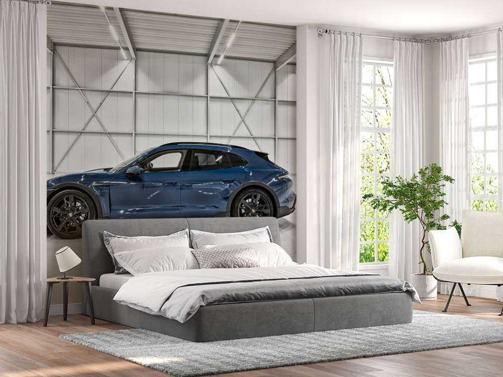 Porsche dans le hall industriel