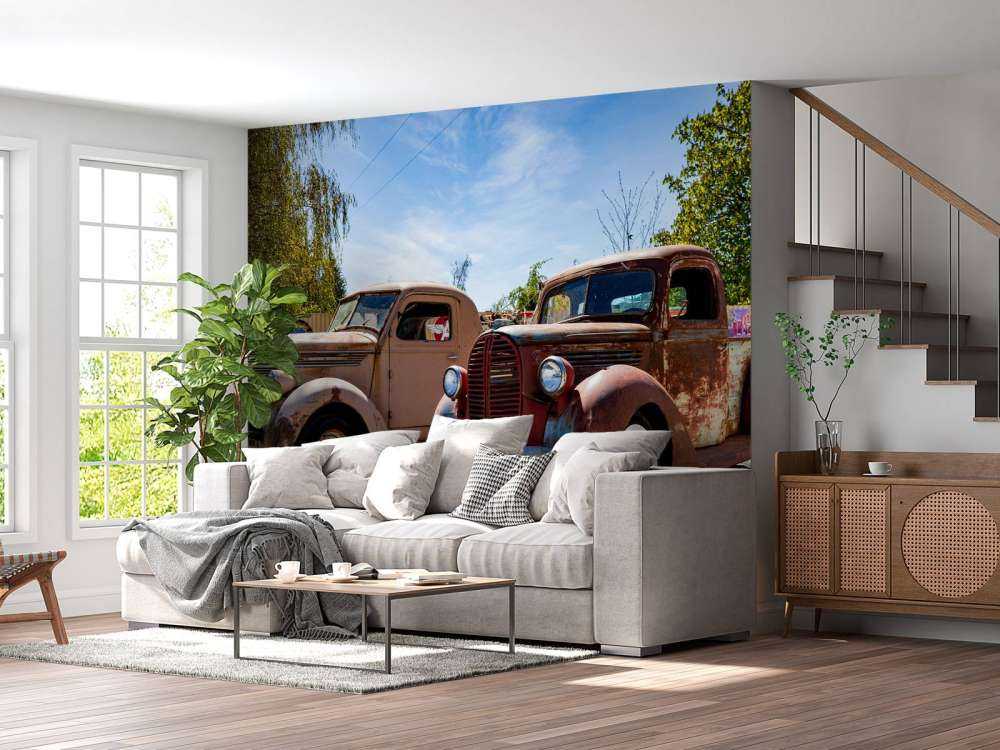 Vieux camions rouillés