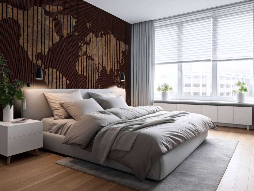 Carte du monde avec texture bois