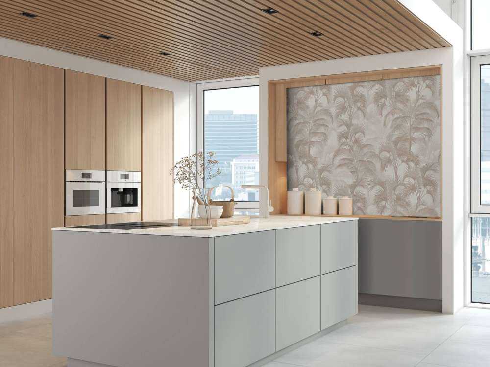Palmiers tropicaux vintage - beige