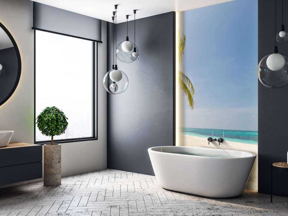 Plage tropicale avec balançoire