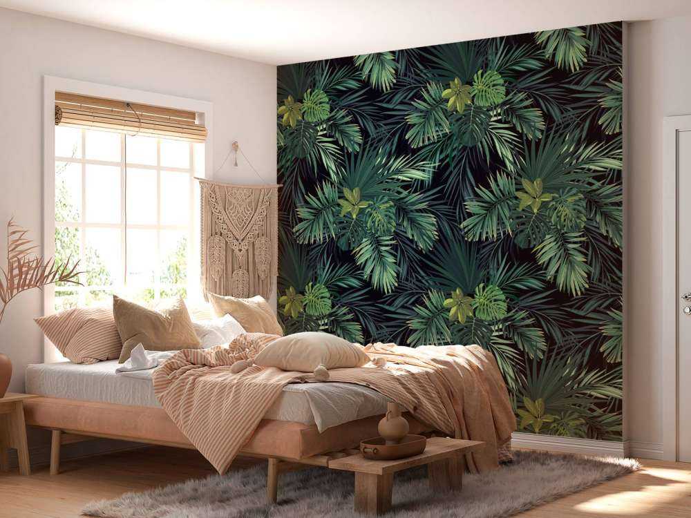 Motif avec belles feuilles vertes