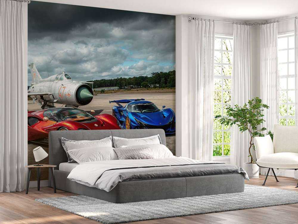 Supercars dans un avion de chasse