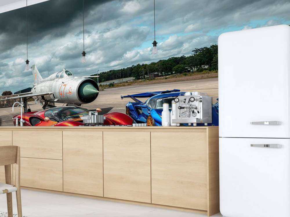 Supercars dans un avion de chasse