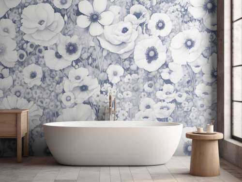 Poppy Tale Monochrome Bleu