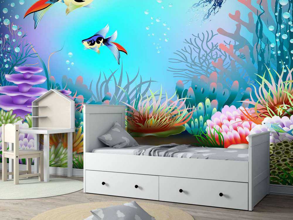 Les poissons dans la mer