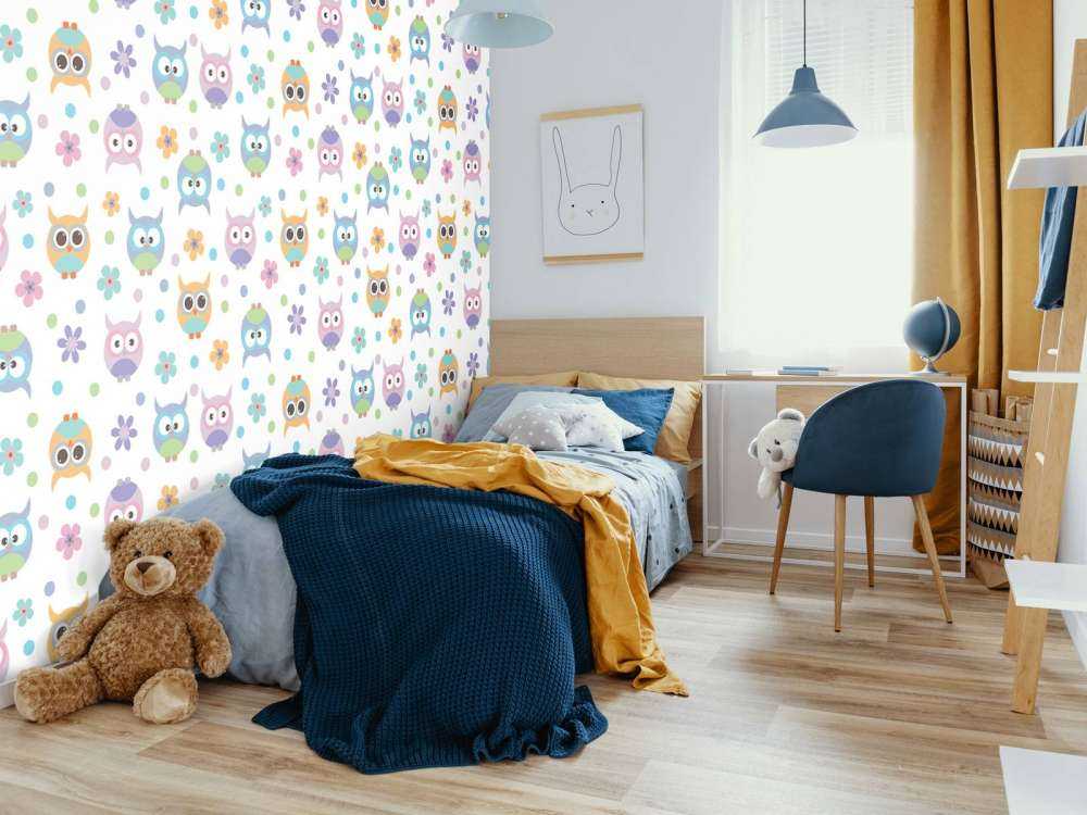 Papier peint avec des hiboux