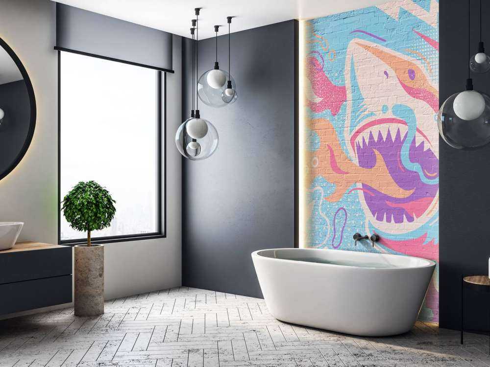 Graffiti avec un requin