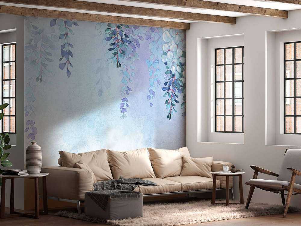 Plantes bleu clair