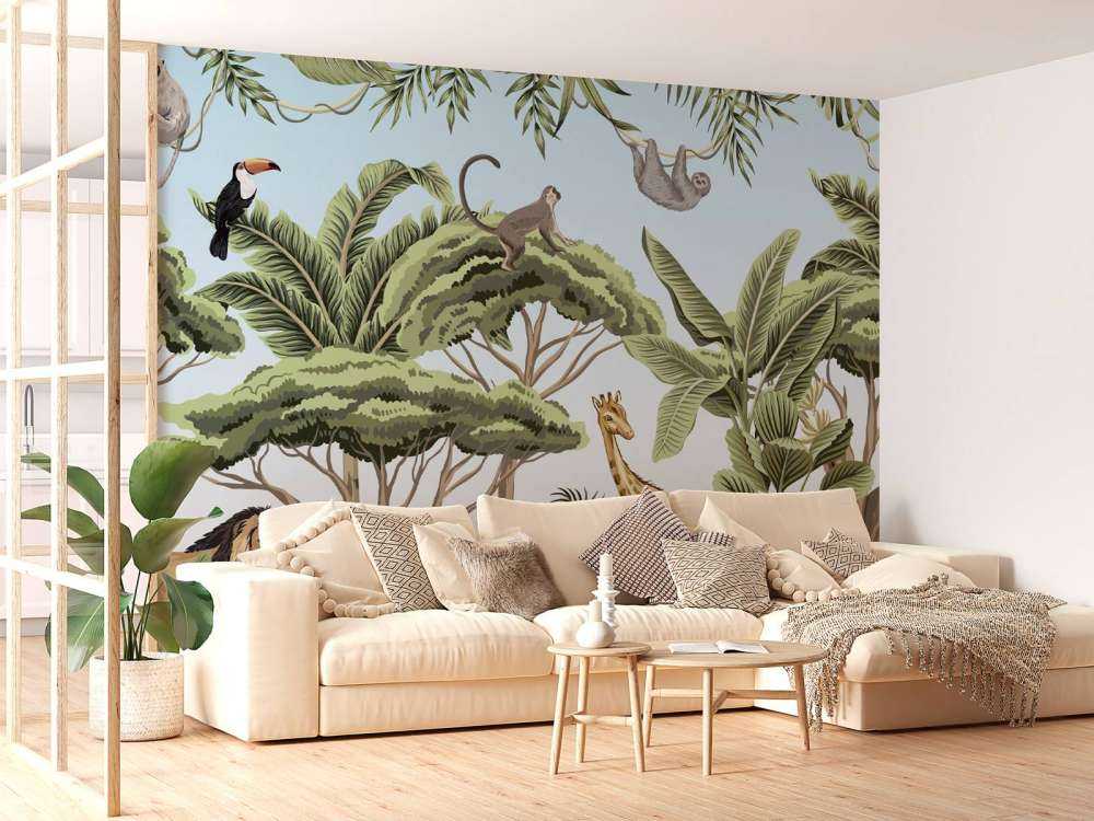 Motif avec des animaux de la jungle
