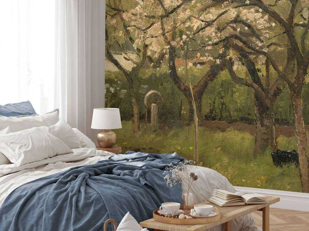 Arbre fleuri dans un verger