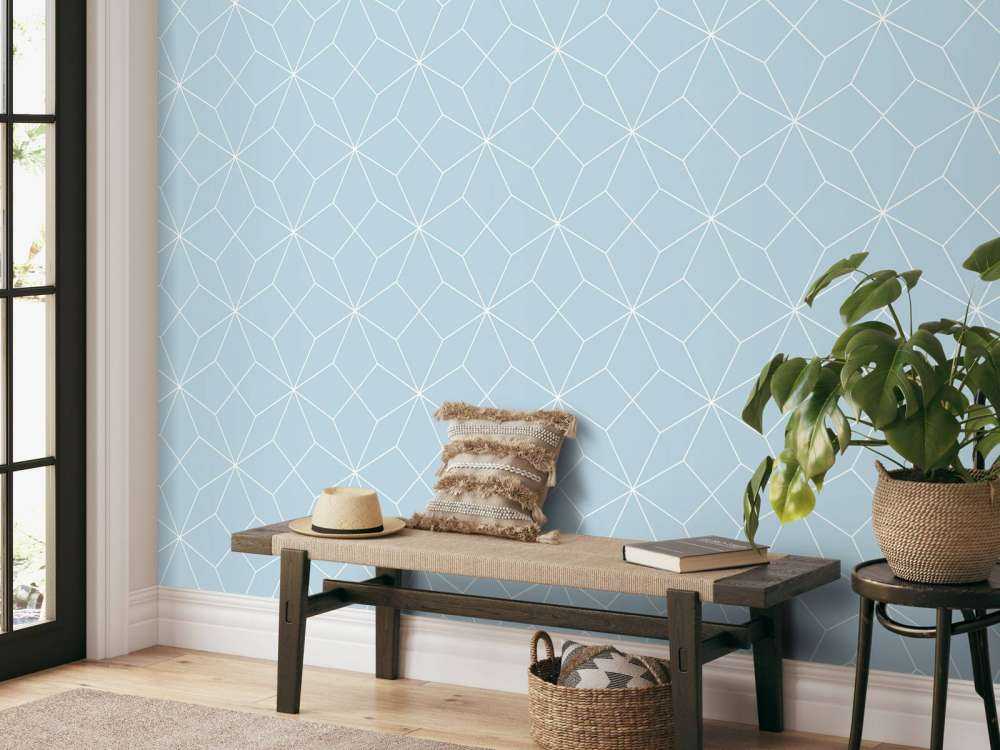 Motif Lignes géométriques bleu clair