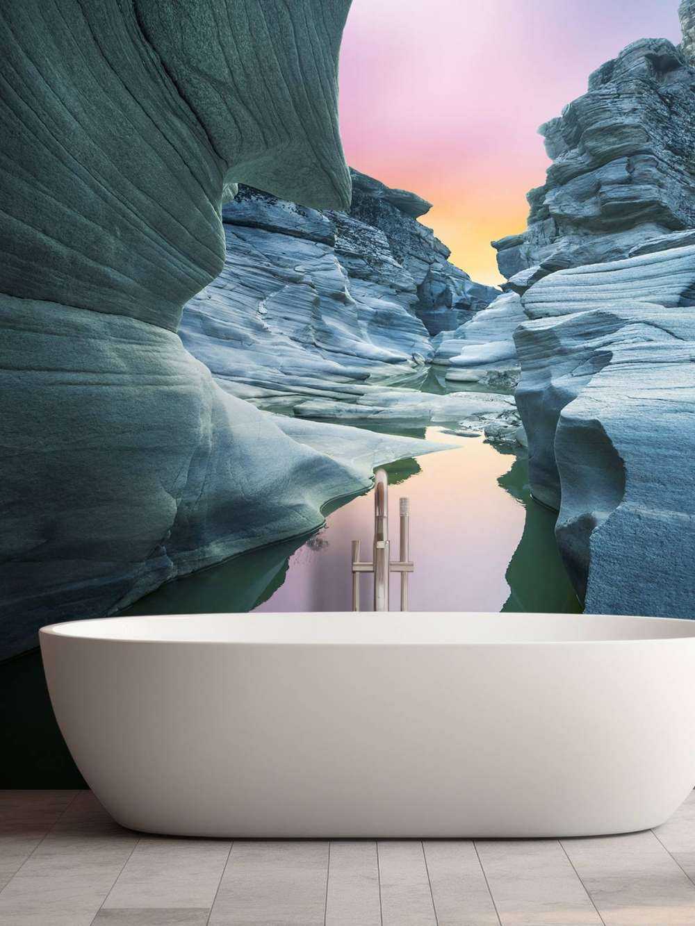 Grotte avec ciel coloré