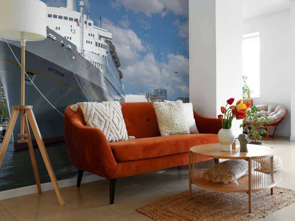 Ancien navire à vapeur le SS Rotterdam en couleur 