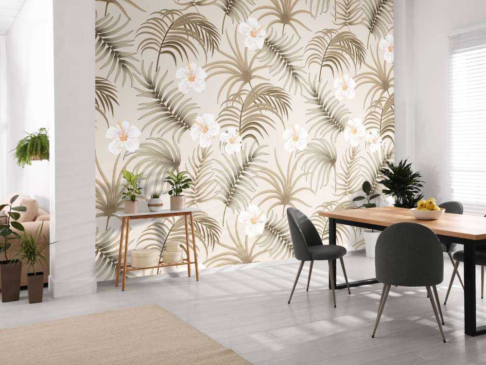 Feuilles et fleurs de palmier