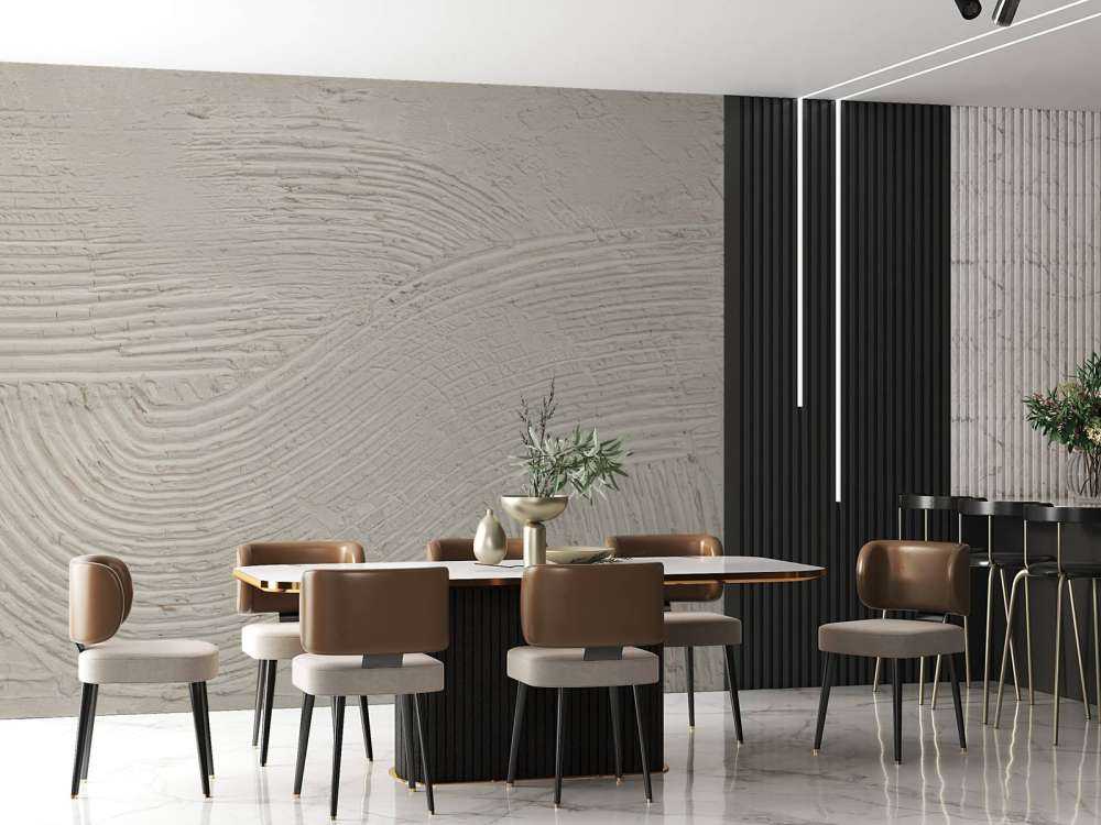 Lignes texturées en blanc cassé