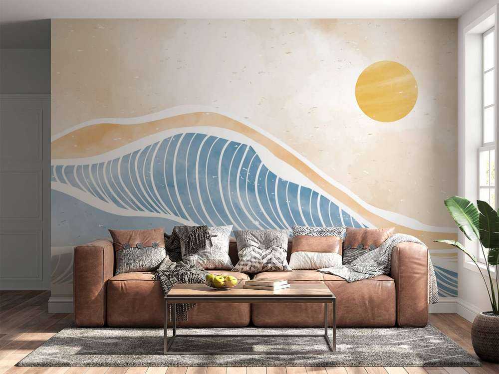 Des vagues bleues pour le soleil