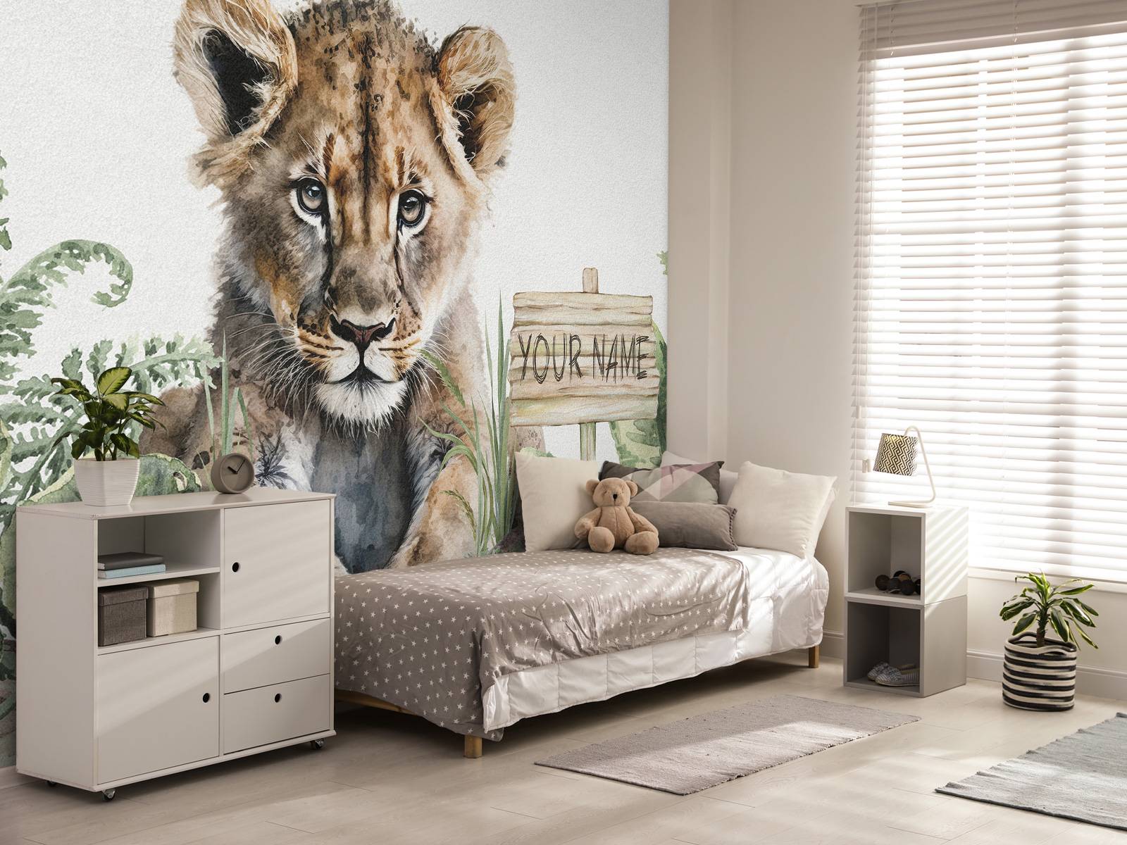 Bébé lion dans la jungle