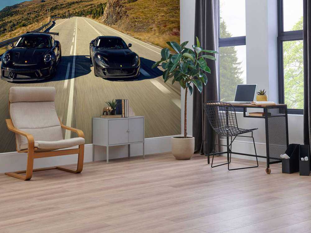 Supercars noires dans les montagnes
