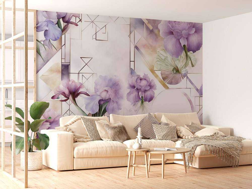 Géométrie Aquarelle Violet