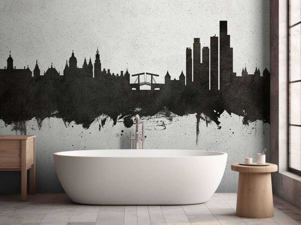 Aquarelle skyline, Amsterdam