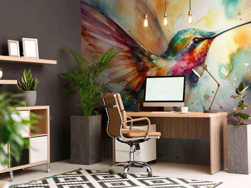 Colibri iridescent en plein vol
