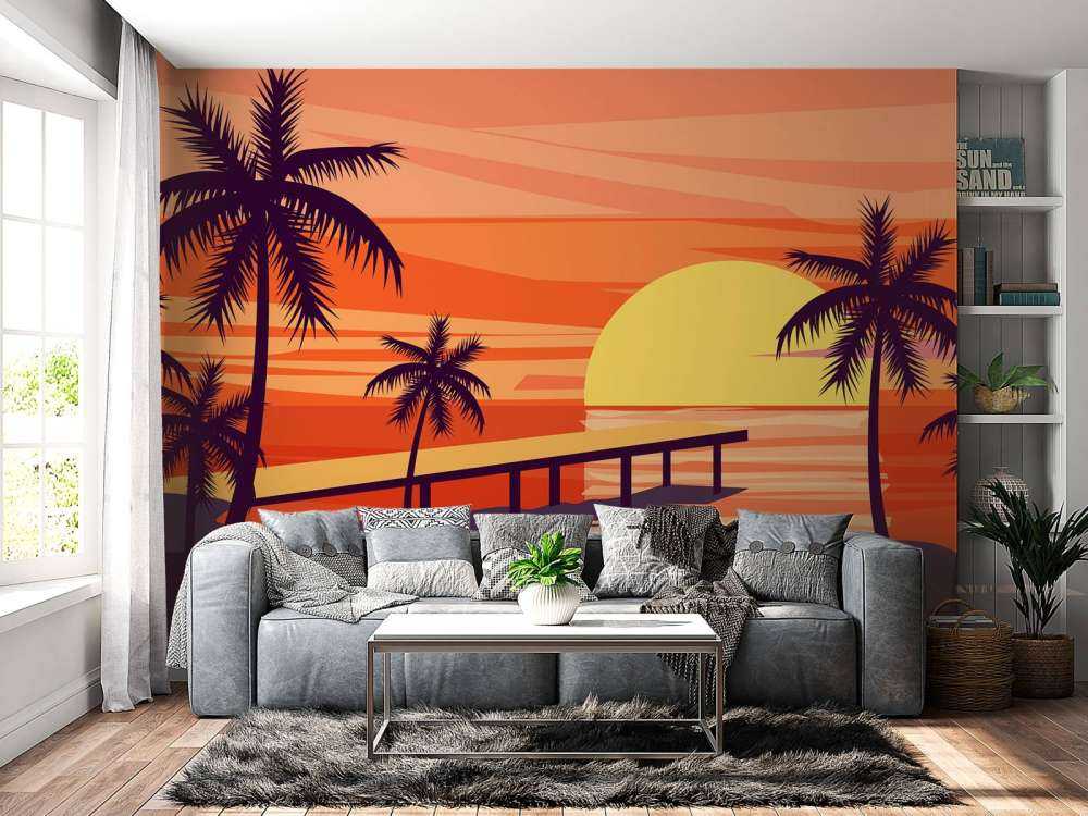 Coucher de soleil dessiné