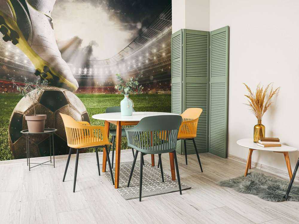 Joueur de football dans un stade