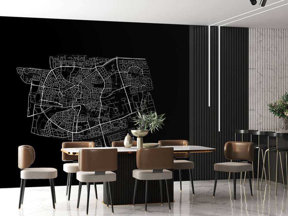Carte de Leeuwarden, noir